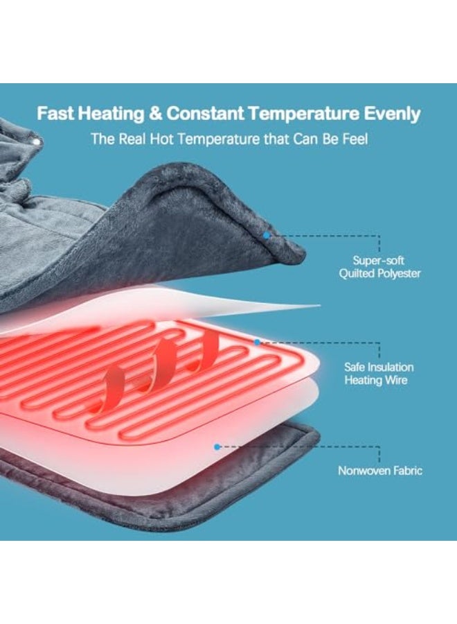 وسادة تسخين للرقبة والكتف هدايا عيد الميلاد و عيد الميلاد للنساء والرجال والأمهات والآباء وسادة مدفأة ومُثقلة لتخفيف الألم 6 إعدادات حرارة مؤقت عد تنازلي لمدة ساعتين - Image 3