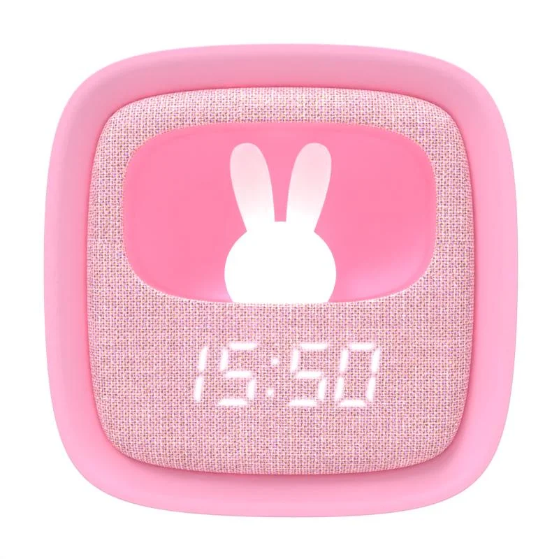 موب ساعة منبه وإضاءة ليلية بتصميم مارشميلو مناسبة لغرف النوم وغرف الأطفال تجمع بين المنبه والضوء الليلي