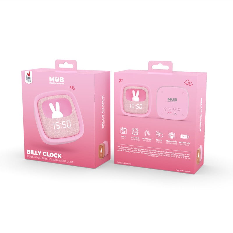 موب ساعة منبه وإضاءة ليلية بتصميم مارشميلو مناسبة لغرف النوم وغرف الأطفال تجمع بين المنبه والضوء الليلي - Image 4