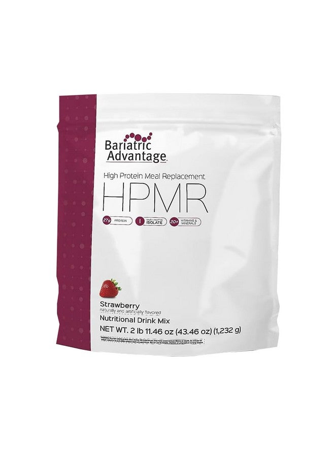 بارياتيك أدفانتج مزيج مشروب بديل للوجبات عالي البروتين من Bariatric Advantage، مسحوق بروتين مصل اللبن المعزول لمرضى تحويل مسار المعدة وتكميم المعدة، 27 جرام بروتين، خالٍ من اللاكتوز - فراولة - 28 وجبة - Image 1