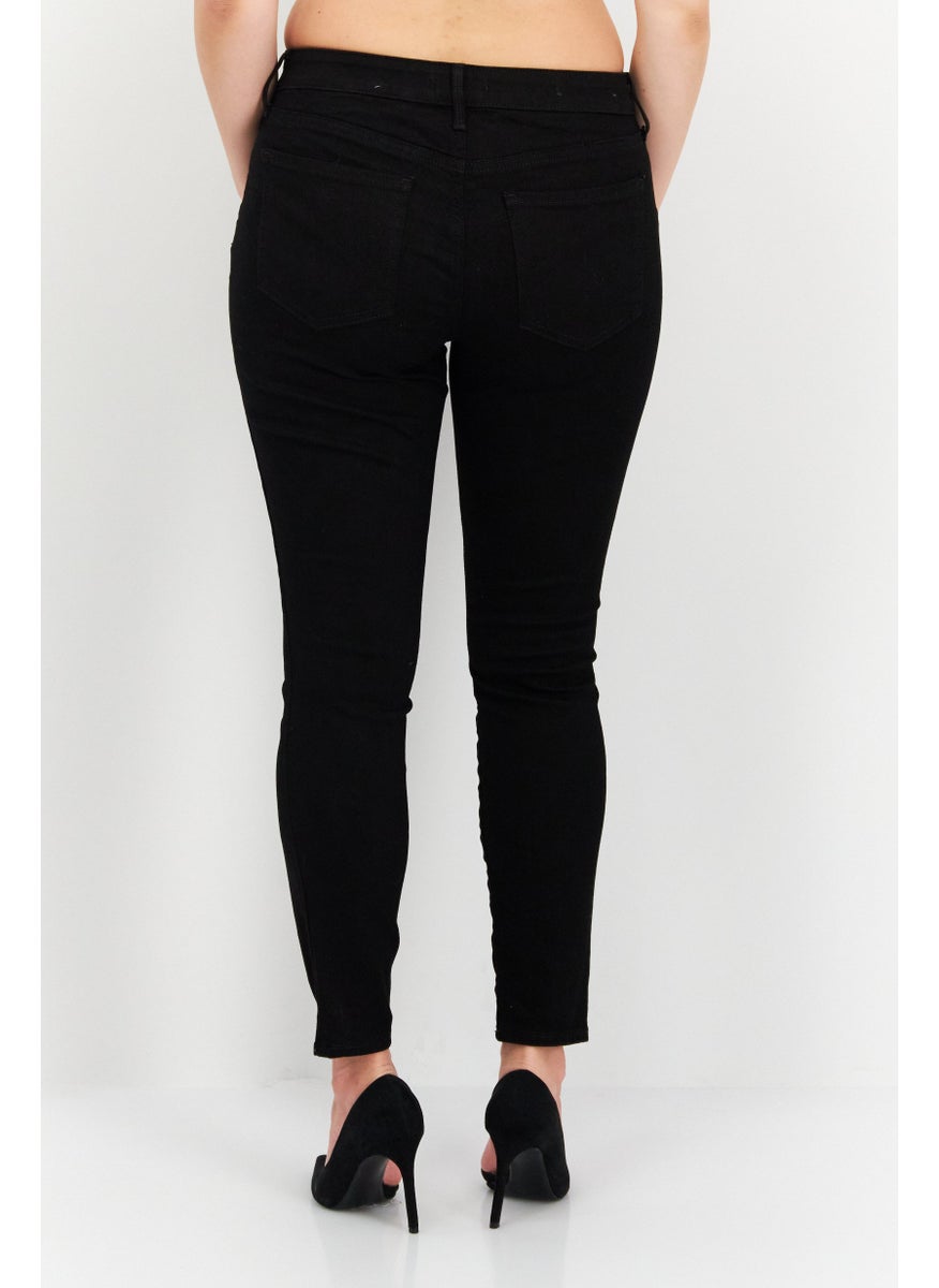 NYDJ - Women Petite Solid Stretchable Skinny Jeans, Black - Image 1