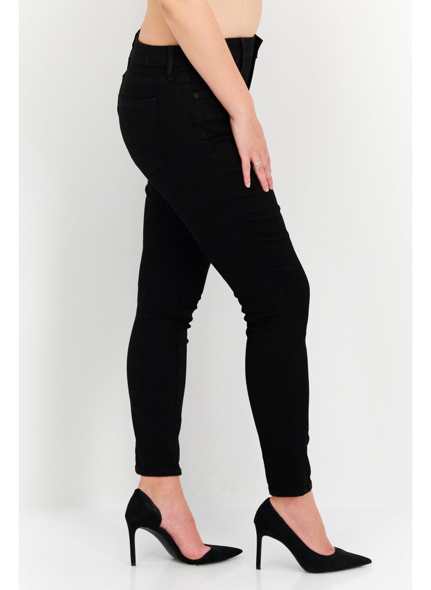 NYDJ - Women Petite Solid Stretchable Skinny Jeans, Black - Image 1
