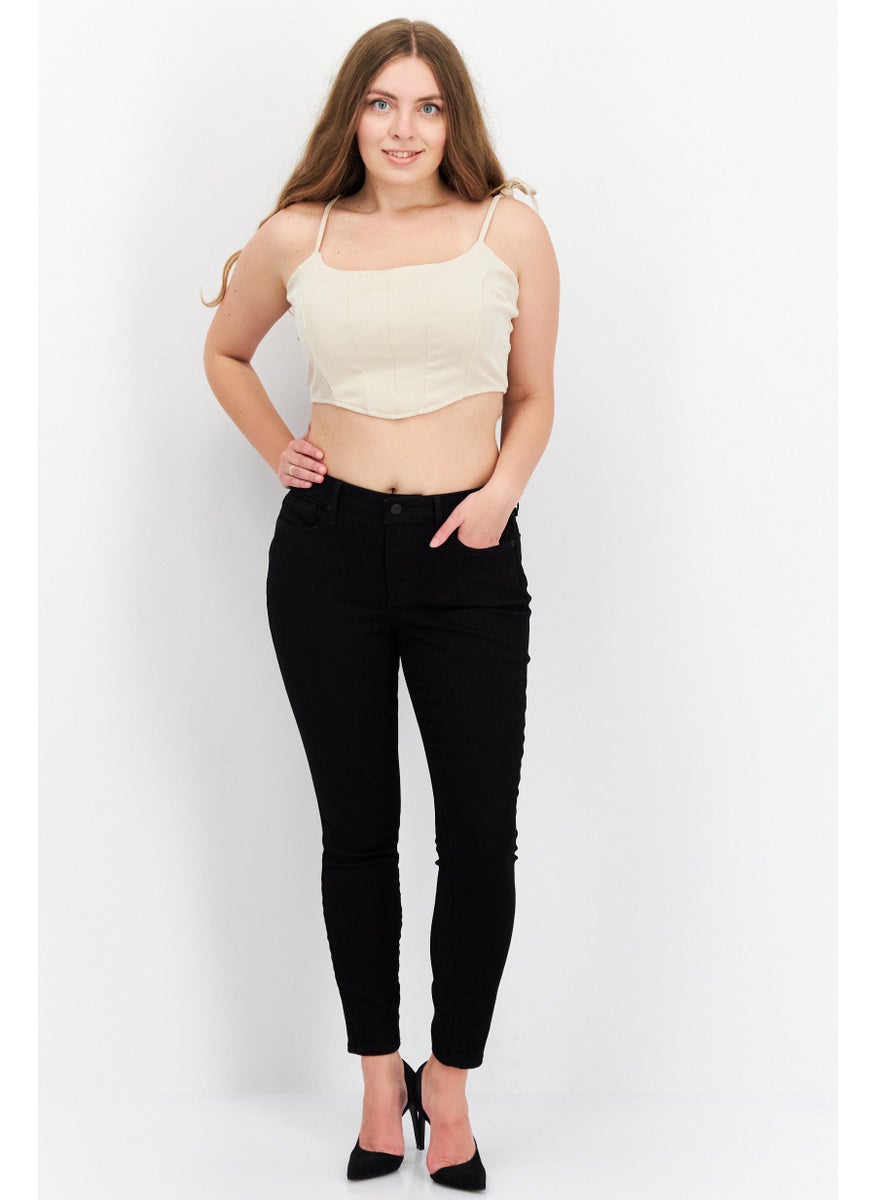 NYDJ - Women Petite Solid Stretchable Skinny Jeans, Black - Image 1
