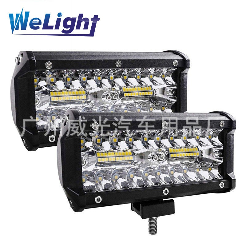 7 Inch 120W Tri-Row LED Work Light Off-Road White 