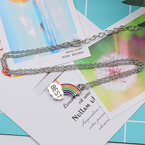 FLYPARTY Best Buds BFF Best Friends Matching Heart Pendant Necklaces Forever Friendship Birthday Gift (Rainbow) - Image 3