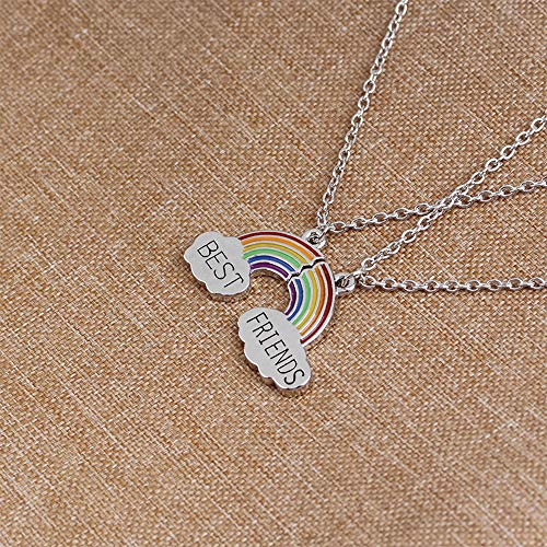 FLYPARTY Best Buds BFF Best Friends Matching Heart Pendant Necklaces Forever Friendship Birthday Gift (Rainbow) - Image 5