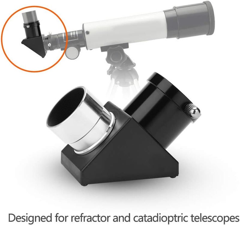 Serounder 1.25" 90 Degree Diagonal Adapter Erecting Image Positive Prism Optic Mirror for Telescope Eyepiece Accessories - Image 4