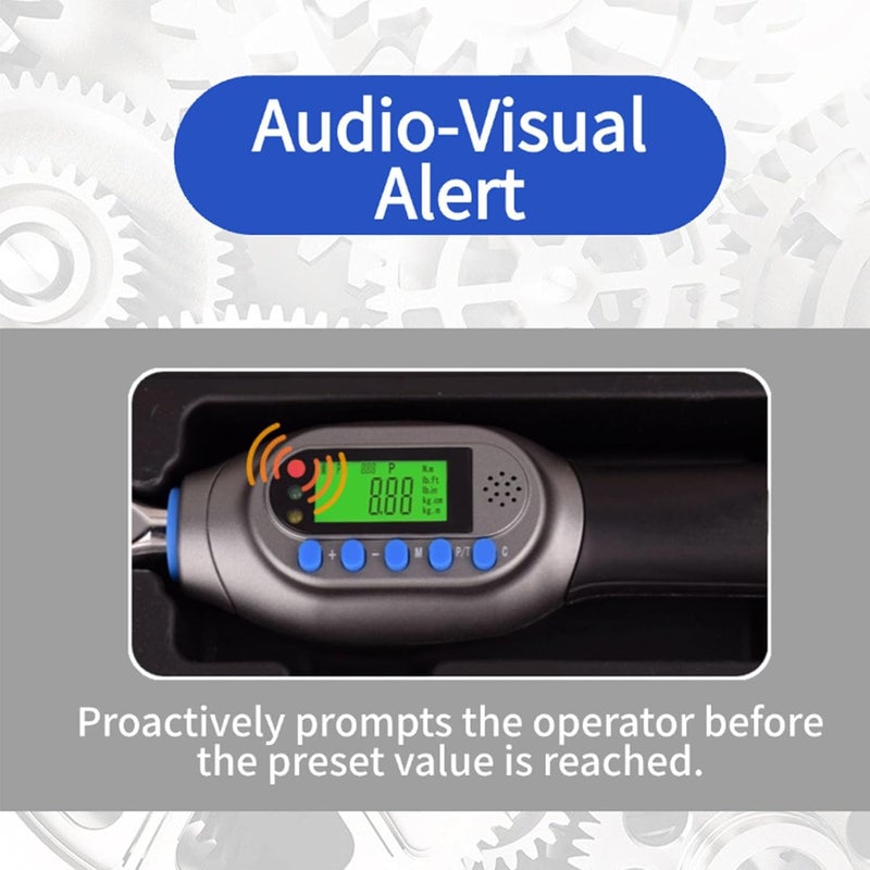 Dpofirs Torque Wrench Digital 1/2in 5-100N.m | Electric with Sound Light Reminder and Data Storage - Image 4