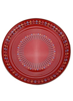 AL SANIDI Al-Qatt Al-Asiri Inscription Chinko plate, Al-Qatt Al-Asiri Chinko plate, Red, 34 Cm  - Image 1