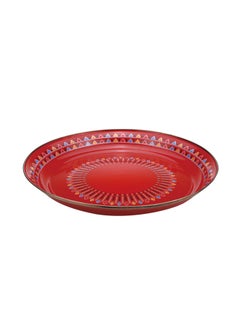 AL SANIDI Al-Qatt Al-Asiri Inscription Chinko plate, Al-Qatt Al-Asiri Chinko plate, Red, 34 Cm  - Image 5
