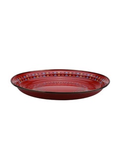 AL SANIDI Al-Qatt Al-Asiri Inscription Chinko plate, Al-Qatt Al-Asiri Chinko plate, Red, 34 Cm  - Image 4
