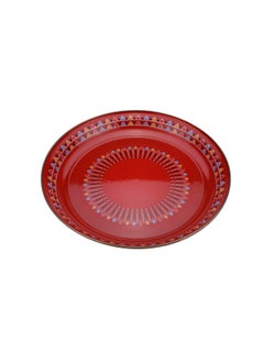AL SANIDI Al-Qatt Al-Asiri Inscription Chinko plate, Al-Qatt Al-Asiri Chinko plate, Red, 34 Cm  - Image 2