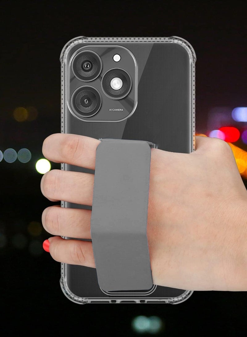 دبليو تيك غطاء وسادة هوائية بمقبض يدوي من مادة TPU من Itel A50 4G 2024 شفاف/رمادي - Image 2