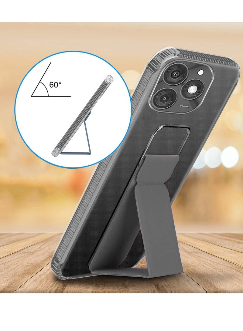 دبليو تيك غطاء وسادة هوائية بمقبض يدوي من مادة TPU من Itel A50 4G 2024 شفاف/رمادي - Image 3