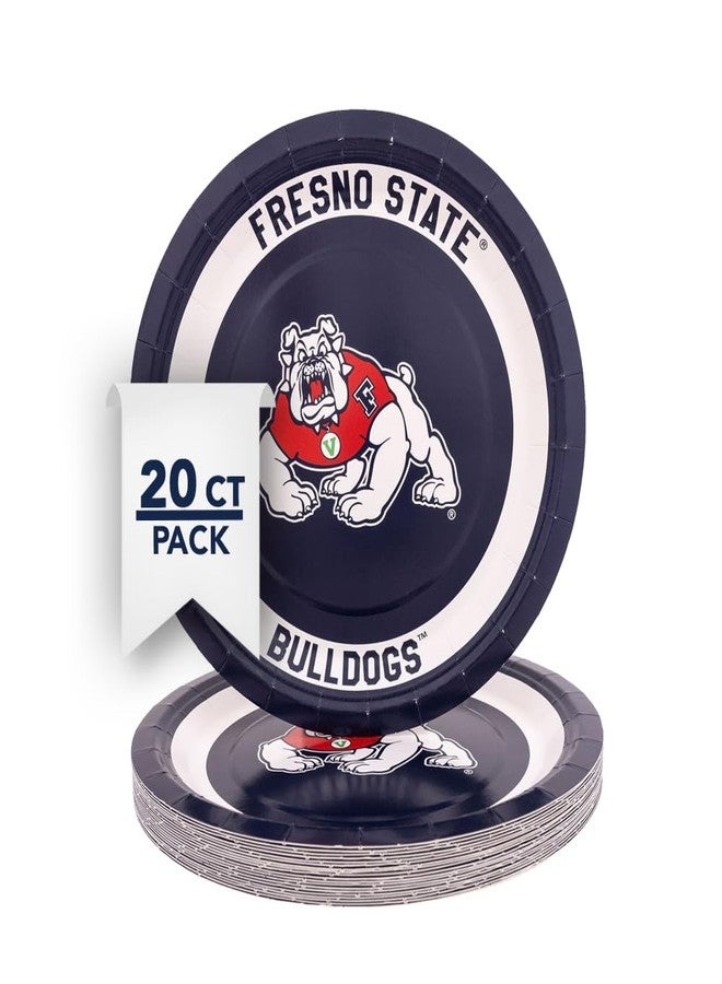 Desert Cactus Fresno State Paper Plates FS Bulldogs 20 Count 9 inch Round Plates for Tailgates, Parties, Graduation and Events (Design A) - Image 1