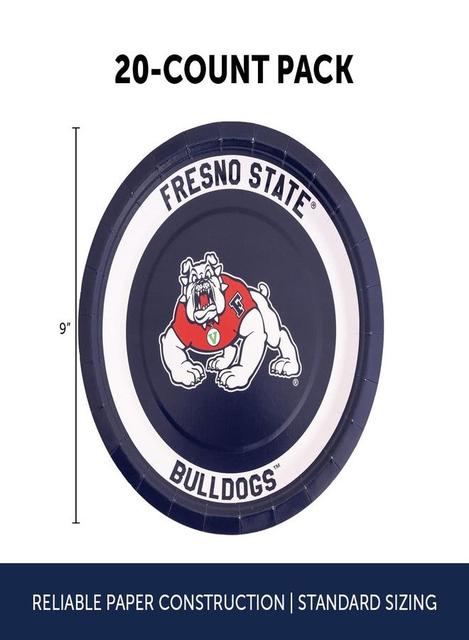 Desert Cactus Fresno State Paper Plates FS Bulldogs 20 Count 9 inch Round Plates for Tailgates, Parties, Graduation and Events (Design A) - Image 2