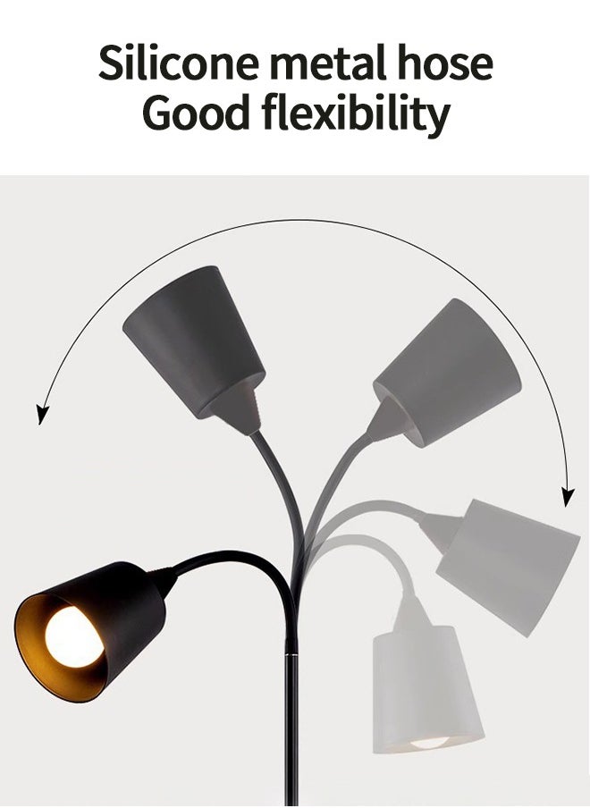 Sumkyle - Floor Lamp, Modern Design Standing Lamp, White Lampshade, Tall Lamp, Suitable for Living Room/Bedroom/Study/Office Black 165x22 cm - Image 1