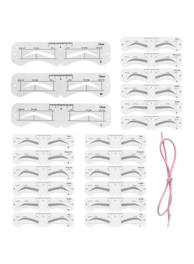 3 Size Eyebrow Stencils, 6 Styles, Soft, Reusable Eyebrow Template Kit with Strap - Image 1