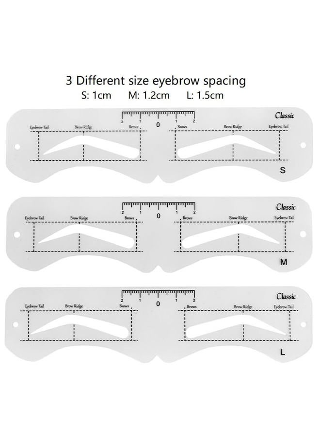 3 Size Eyebrow Stencils, 6 Styles, Soft, Reusable Eyebrow Template Kit with Strap - Image 3