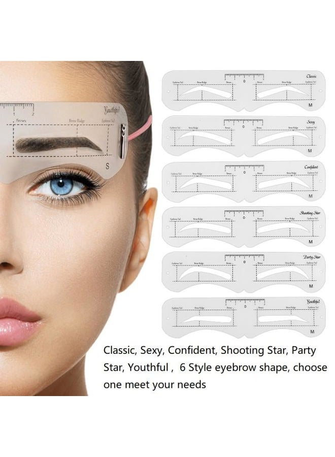 3 Size Eyebrow Stencils, 6 Styles, Soft, Reusable Eyebrow Template Kit with Strap - Image 5