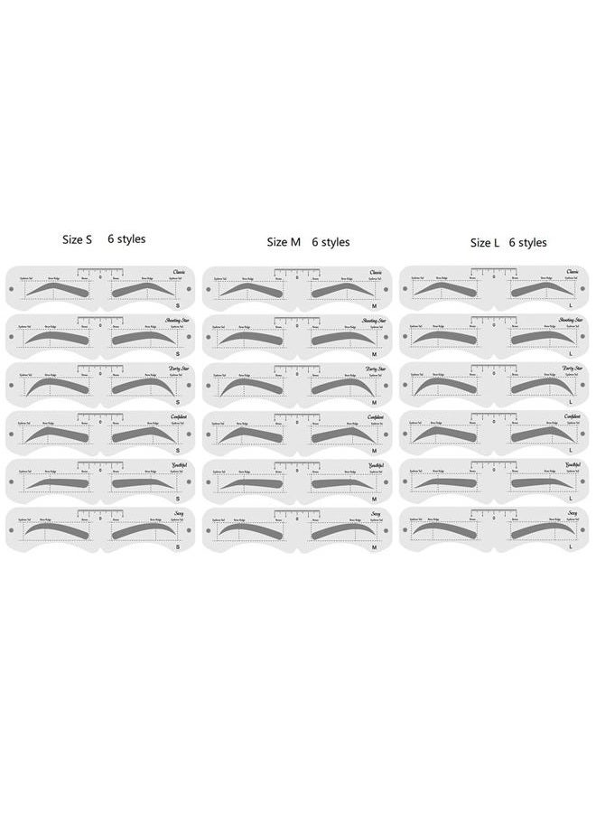 3 Size Eyebrow Stencils, 6 Styles, Soft, Reusable Eyebrow Template Kit with Strap - Image 4