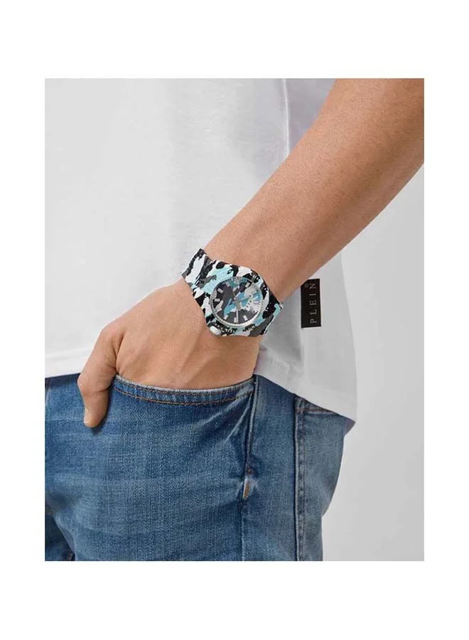 فيليب بلين Plein Power Silicone Strap Analog Wrist Watch PWKAA0721 - 43mm - Blue