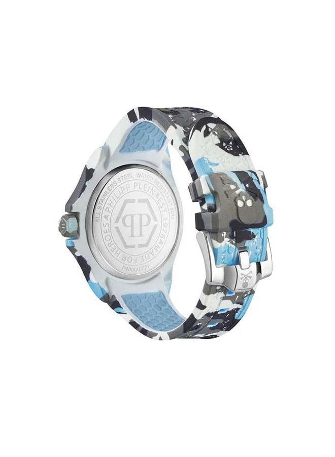 فيليب بلين Plein Power Silicone Strap Analog Wrist Watch PWKAA0721 - 43mm - Blue