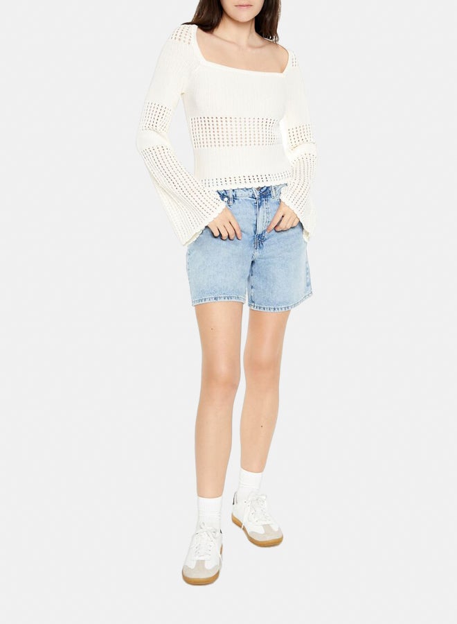FOREVER 21 Open-Knit Bell-Sleeve Sweater - Image 2