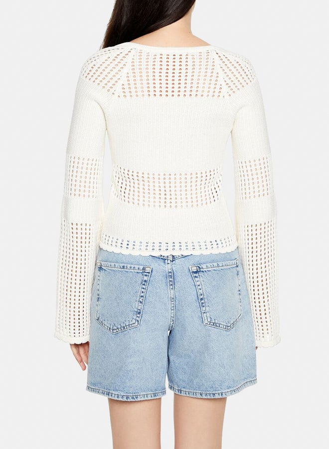 FOREVER 21 Open-Knit Bell-Sleeve Sweater - Image 3
