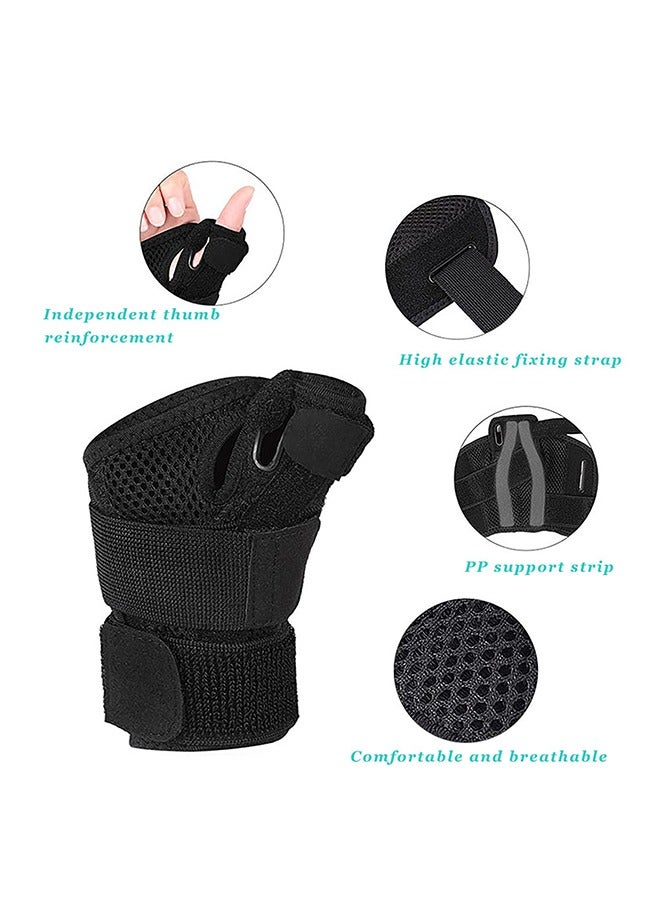 بوفان جبيرة تثبيت الإبهام لليد اليمنى واليسرى للنساء والرجال، دعامة المفصل الرسغي السنعي مع دعم الإبهام، لعلاج التهاب المفاصل والتهاب الأوتار وآلام متلازمة النفق الرسغي والتواء الإبهام (أسود) - Image 2