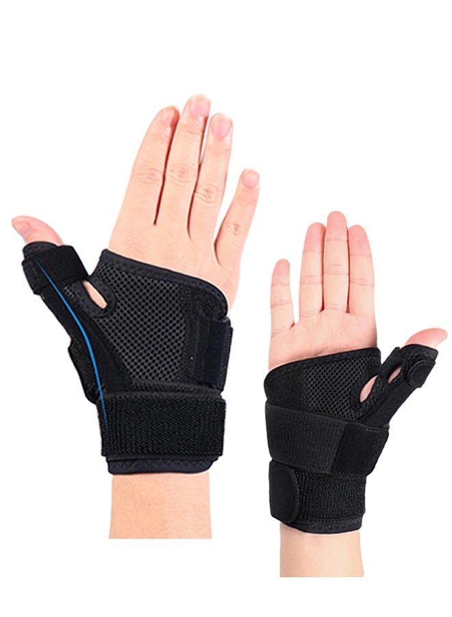 بوفان جبيرة تثبيت الإبهام لليد اليمنى واليسرى للنساء والرجال، دعامة المفصل الرسغي السنعي مع دعم الإبهام، لعلاج التهاب المفاصل والتهاب الأوتار وآلام متلازمة النفق الرسغي والتواء الإبهام (أسود) - Image 1