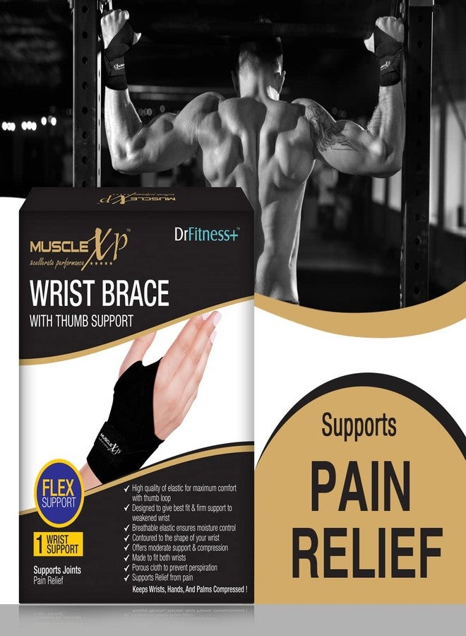 MuscleXP DrFitness+ Wrist Brace with Thumb Support For Men & Women, Gym & Workout, Sports Injury & Wrist Pain, Hands & Palms Compression (1Pc) - Image 4