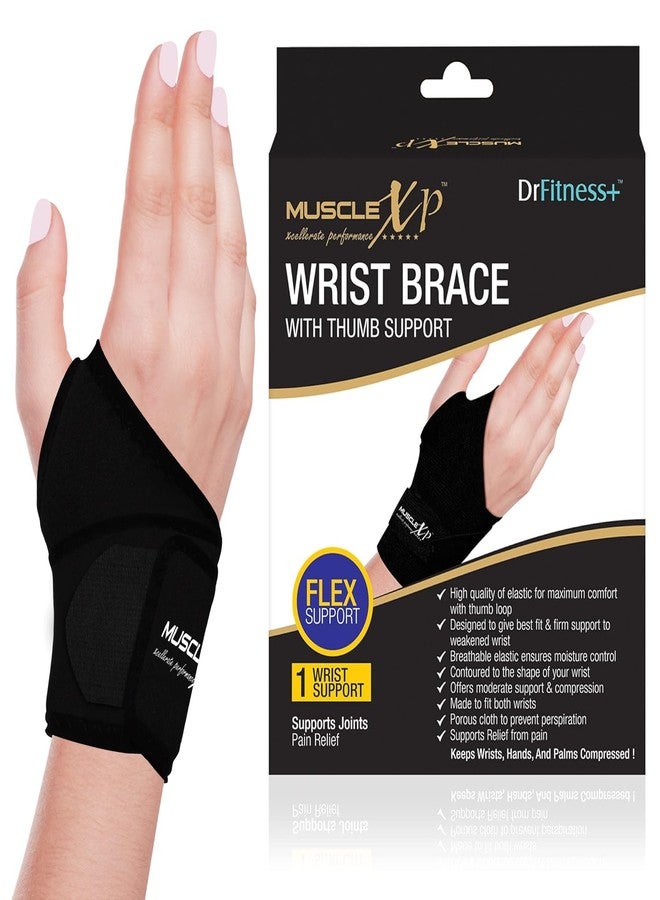 MuscleXP DrFitness+ Wrist Brace with Thumb Support For Men & Women, Gym & Workout, Sports Injury & Wrist Pain, Hands & Palms Compression (1Pc) - Image 1