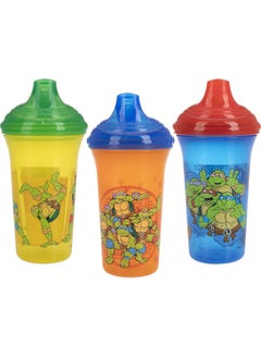 Nuby Nuby 3 Piece No Spill Easy Sippy Cups with Vari-Flo Valve Hard Spout, Nickelodeon Teenage Mutant Ninja Turtles, 9 Oz  - Image 1