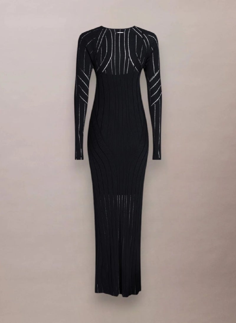 كالفن كلاين فستان طويل بخامة مضلعة - Image 2