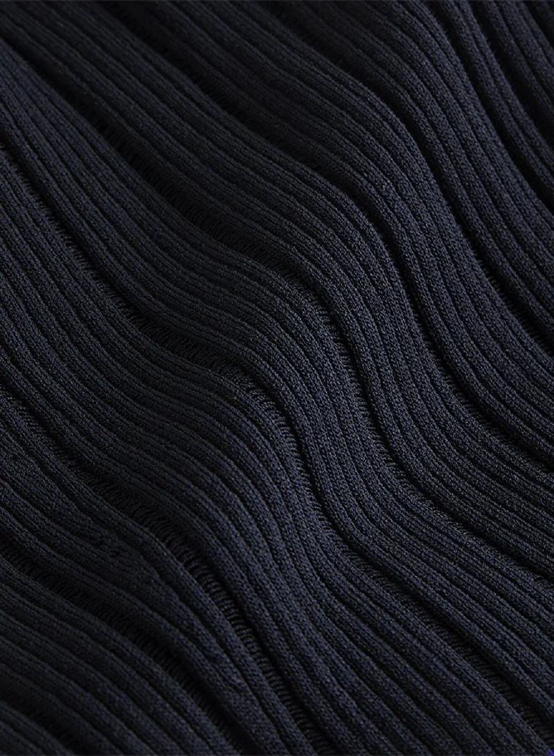 CALVIN KLEIN black Ribbed Knit Maxi Dress for Women | Best Price UAE
