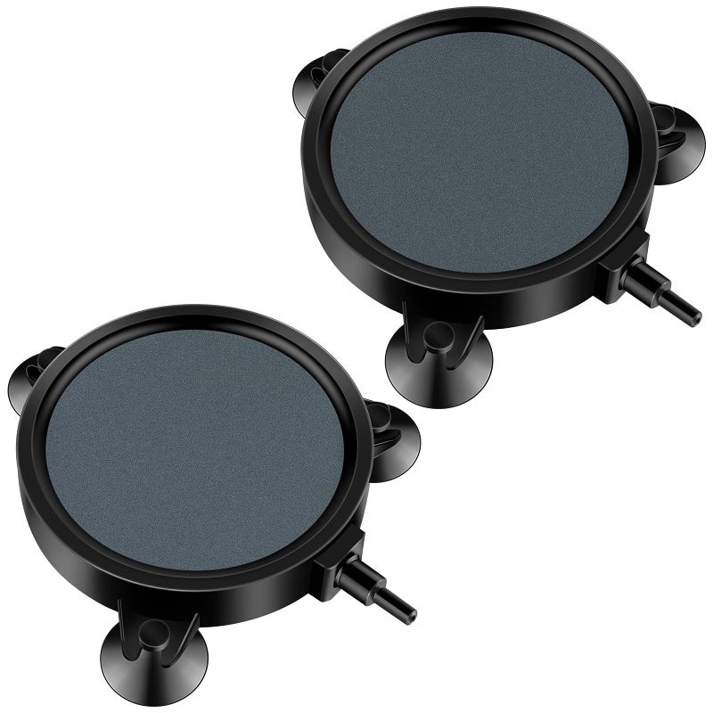 Pawfly Aquarium 4 Inch Air Stone Disc Bubble Diffuser Release Tool for Air Pumps Buckets Fish Tanks Ponds DWC Reservoirs and Circulation System - 2 Pack - Image 1