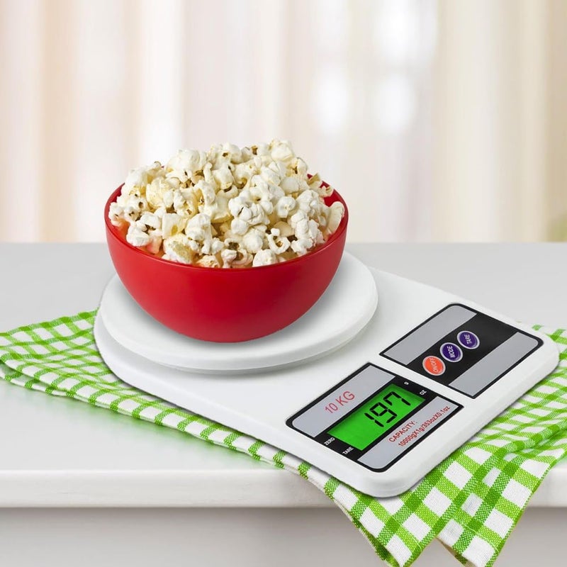 Digital Kitchen Food Weighing Scale For Healthy Living Home Baking Cooking Fitness Balanced Diet 1 Year Warranty 10Kg x 1gms with 2 Batteries Included SF400A121 Color May vary - Image 5