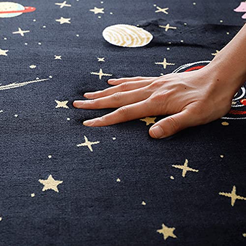 Loartee Coral Velvet Area Rug - 1" Thick Memory Foam Baby Play Mat, Washable Toddler Carpet, Home Decor for Living Room, Nursery, Kids Bedroom, Astral Black, 4'11"x6'7" - Image 2