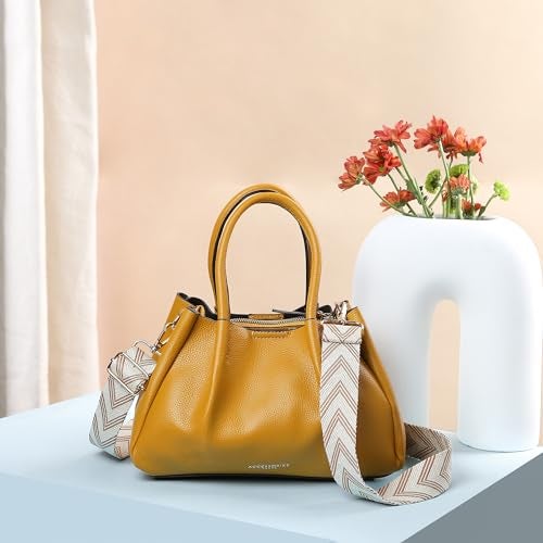 Accessorize London Women's Yellow Soft handbag with Adjustable Strap|crossbody for women stylish |Shoulder Bag for Women |handbag for woman - Image 3