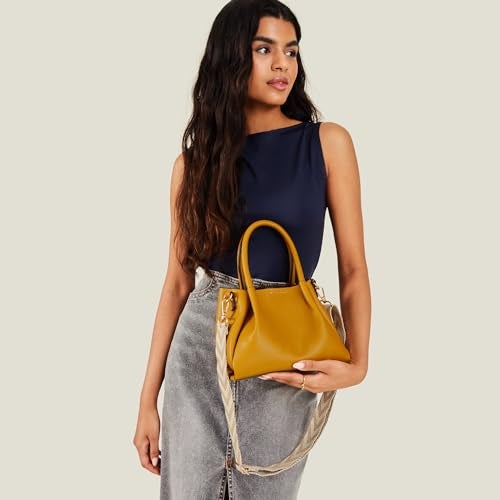 Accessorize London Women's Yellow Soft handbag with Adjustable Strap|crossbody for women stylish |Shoulder Bag for Women |handbag for woman - Image 2