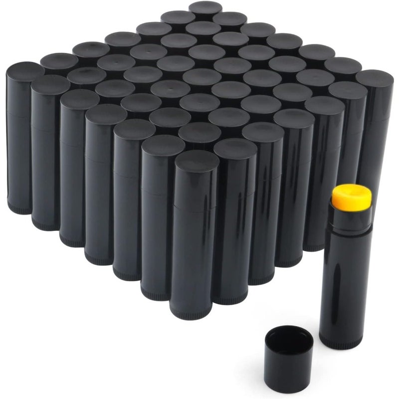 50 PCS 5.5g Twist-Up Lip Balm Tubes Empty Plastic Lip Gloss Containers For DIY Lipsticks Chapsticks Solid Perfume Black Travel Home Office - Image 1