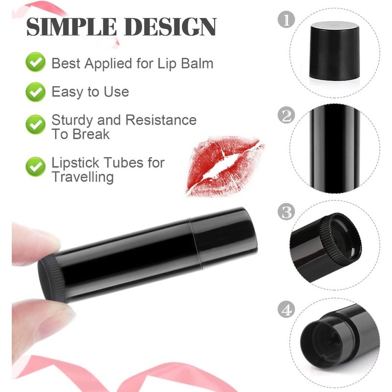 50 PCS 5.5g Twist-Up Lip Balm Tubes Empty Plastic Lip Gloss Containers For DIY Lipsticks Chapsticks Solid Perfume Black Travel Home Office - Image 2