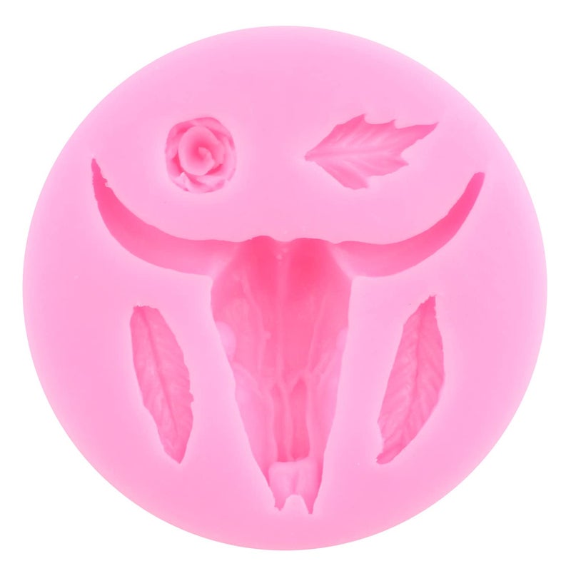 Mujiang Bull Head Silicone Molds Feather Arrow Cowboy Boots Horseshoe Hoof Fondant Mold Chocolate Cactus Star Shoe Mold For Candy Cake Decorating Cupcake Topper Gum Paste Polymer Clay Set Of 6 - Image 4