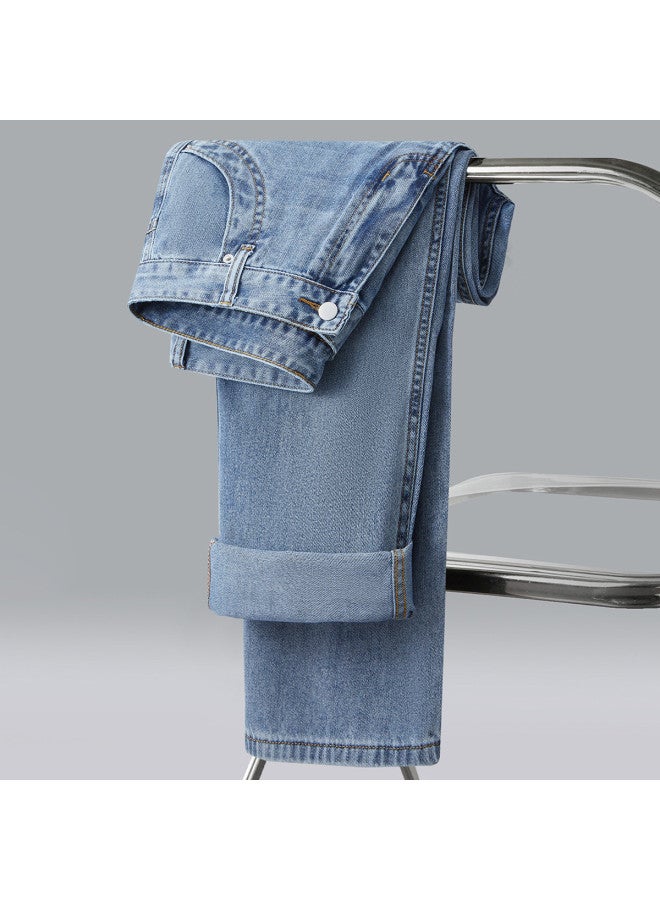 FOLUNSI men's Jeans - Relaxed Straight Leg Washed Stretch Versatile Casual Pants - Image 4