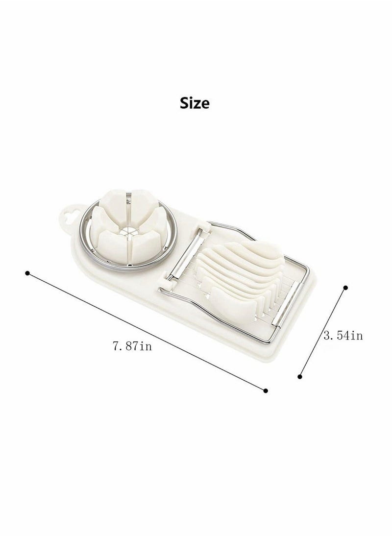 Egg Slicer, Egg Slicer for Hard Boiled Eggs, Stainless Steel Wire Egg Slicer,with 2 Slicing Styles, Heavy Duty Aluminium Egg Cutter Dishwasher Safe for Egg Strawberry Soft Fruit