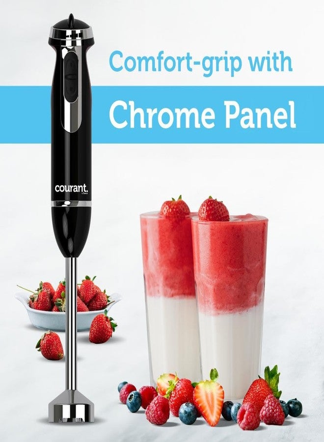 Courant Immersion Hand Blender with Variable Speed, Stainless Steel Blades for Smoothies, Purees, and Soups, Easy-Grip Control" (Black) - Image 4