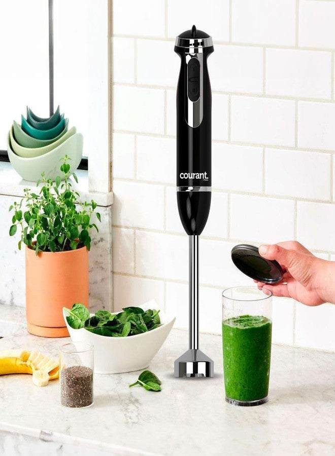Courant Immersion Hand Blender with Variable Speed, Stainless Steel Blades for Smoothies, Purees, and Soups, Easy-Grip Control" (Black) - Image 2
