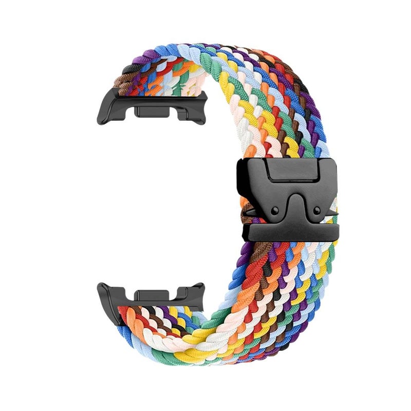 سوار ساعة ذكية باللون أسود قابل للتعديل سوار نايلون حلقي متوافق مع Samsung Galaxy Watch 8 Classic بملاءمة قابلة للتعديل وحزام بديل للاستخدام اليومي أثناء التنقل للطاولة سهل الحمل - Image 1