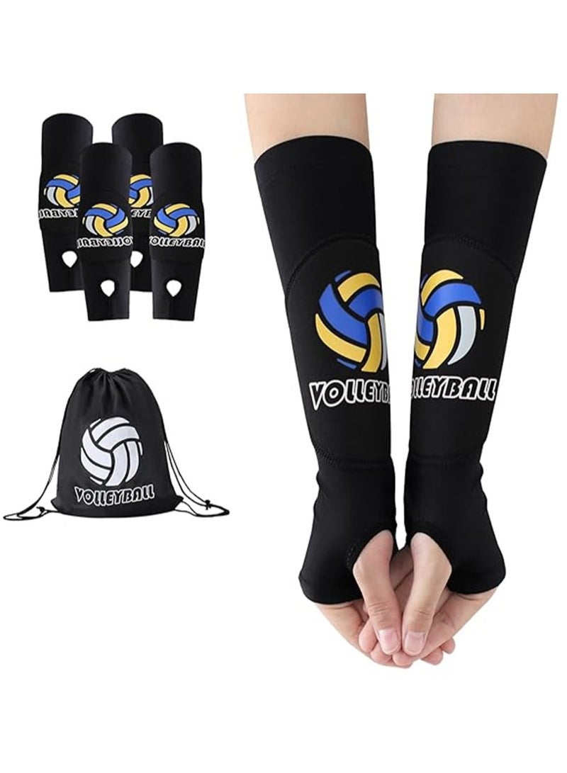 2 Pairs Volleyball Arm Sleeves Arm Padded Passing Sleeves With Thumbhole Include Bag - Image 1